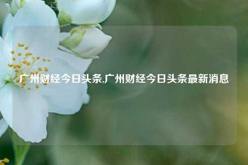 广州财经今日头条,广州财经今日头条最新消息