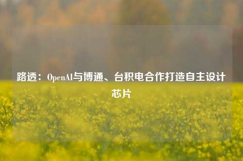 路透：OpenAI与博通、台积电合作打造自主设计芯片