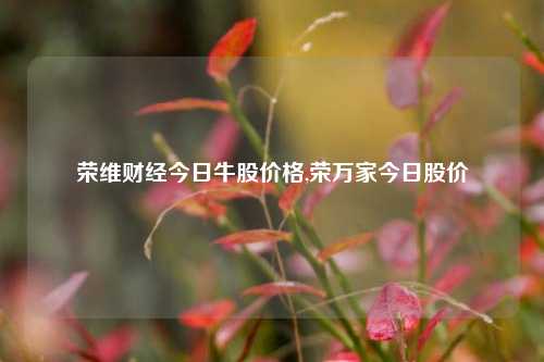 荣维财经今日牛股价格,荣万家今日股价