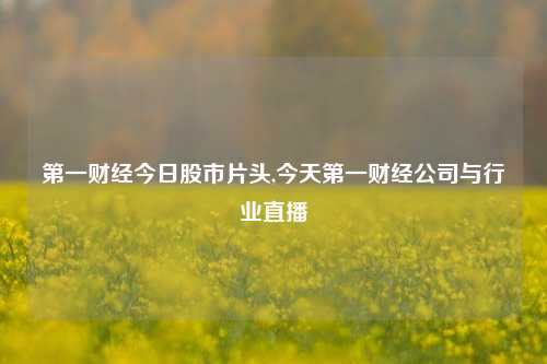 第一财经今日股市片头,今天第一财经公司与行业直播