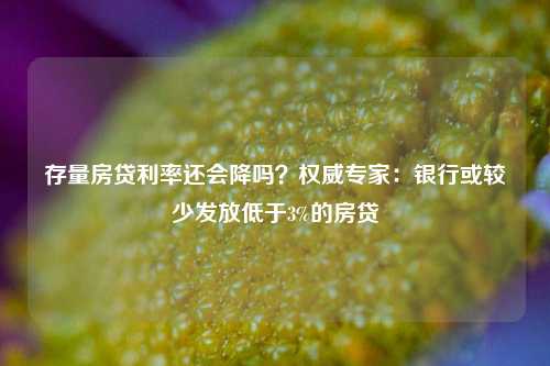 存量房贷利率还会降吗？权威专家：银行或较少发放低于3%的房贷