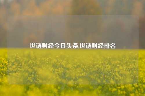 世链财经今日头条,世链财经排名