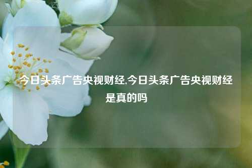 今日头条广告央视财经,今日头条广告央视财经是真的吗