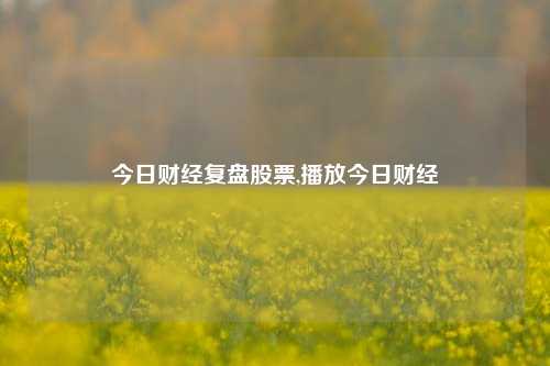 今日财经复盘股票,播放今日财经