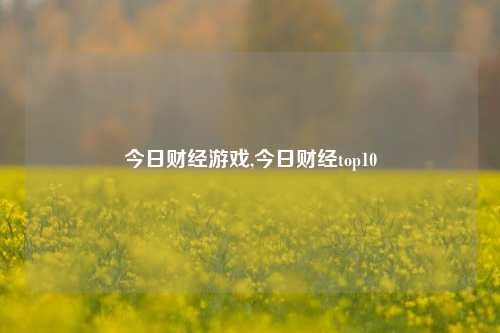 今日财经游戏,今日财经top10