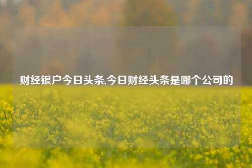 财经银户今日头条,今日财经头条是哪个公司的