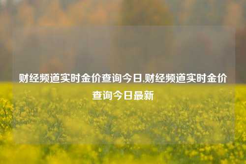 财经频道实时金价查询今日,财经频道实时金价查询今日最新