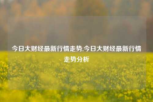 今日大财经最新行情走势,今日大财经最新行情走势分析