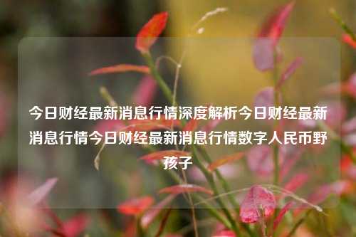 今日财经最新消息行情深度解析今日财经最新消息行情今日财经最新消息行情数字人民币野孩子