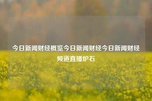 今日新闻财经概览今日新闻财经今日新闻财经频道直播炉石