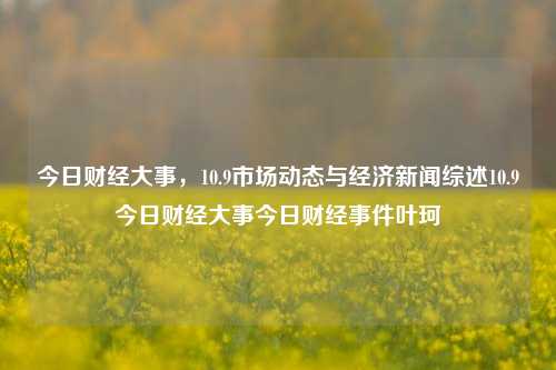 今日财经大事，10.9市场动态与经济新闻综述10.9今日财经大事今日财经事件叶珂