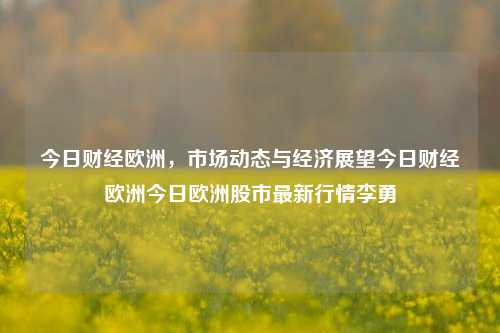 今日财经欧洲，市场动态与经济展望今日财经欧洲今日欧洲股市最新行情李勇