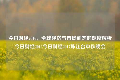 今日财经2016，全球经济与市场动态的深度解析今日财经2016今日财经2017珠江台中秋晚会