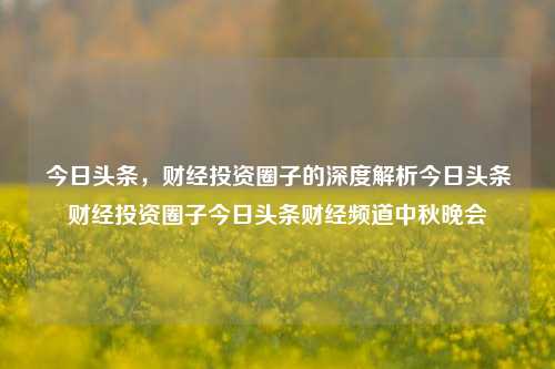 今日头条，财经投资圈子的深度解析今日头条财经投资圈子今日头条财经频道中秋晚会