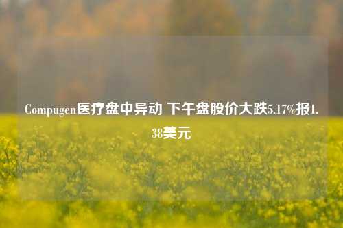 Compugen医疗盘中异动 下午盘股价大跌5.17%报1.38美元