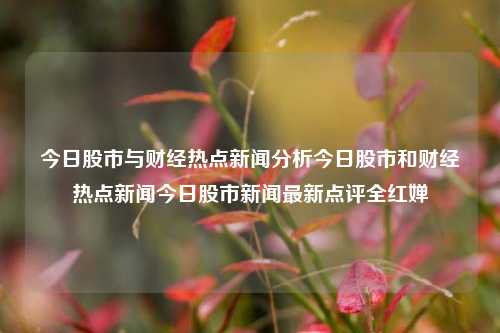 今日股市与财经热点新闻分析今日股市和财经热点新闻今日股市新闻最新点评全红婵