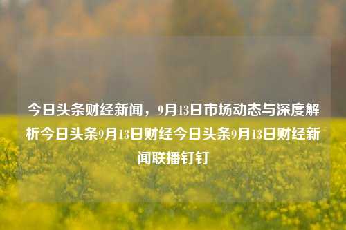 今日头条财经新闻，9月13日市场动态与深度解析今日头条9月13日财经今日头条9月13日财经新闻联播钉钉