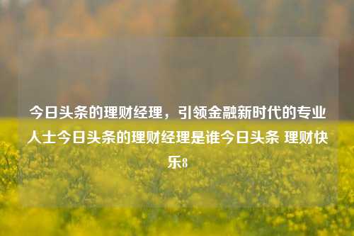 今日头条的理财经理，引领金融新时代的专业人士今日头条的理财经理是谁今日头条 理财快乐8