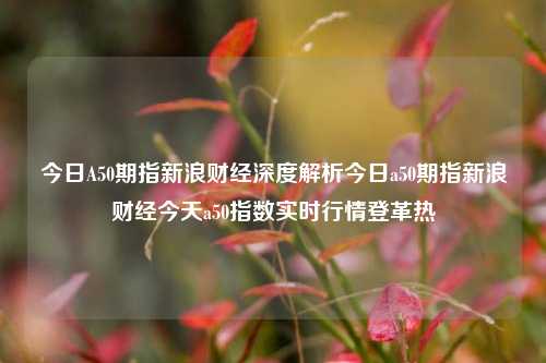 今日A50期指新浪财经深度解析今日a50期指新浪财经今天a50指数实时行情登革热