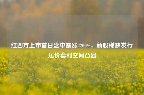 红四方上市首日盘中暴涨2200%，新股稀缺发行压价套利空间凸显