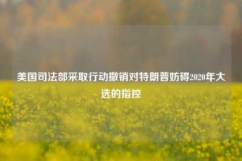 美国司法部采取行动撤销对特朗普妨碍2020年大选的指控