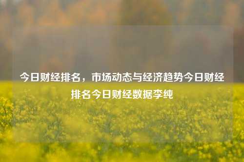 今日财经排名，市场动态与经济趋势今日财经排名今日财经数据李纯