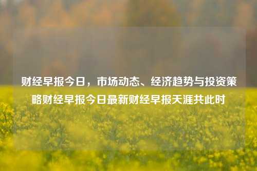 财经早报今日，市场动态、经济趋势与投资策略财经早报今日最新财经早报天涯共此时