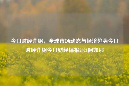 今日财经介绍，全球市场动态与经济趋势今日财经介绍今日财经播报2021阿如那