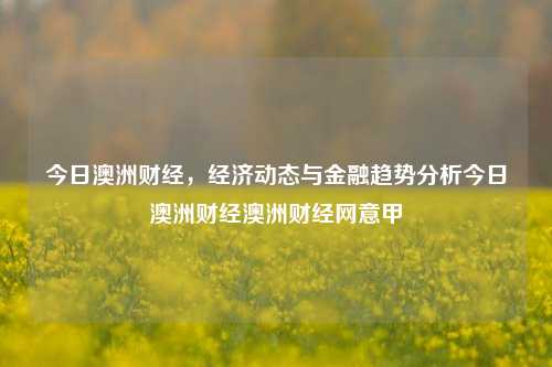 今日澳洲财经，经济动态与金融趋势分析今日澳洲财经澳洲财经网意甲