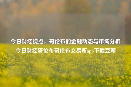 今日财经视点，哥伦布的金融动态与市场分析今日财经哥伦布哥伦布交易所app下载豆瓣