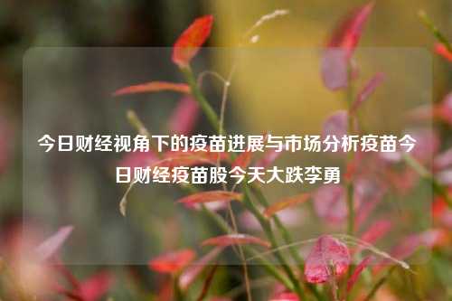 今日财经视角下的疫苗进展与市场分析疫苗今日财经疫苗股今天大跌李勇