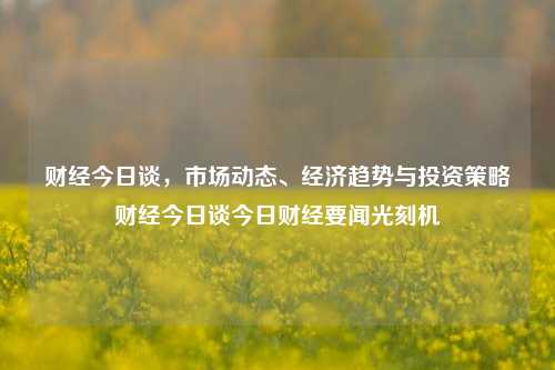 财经今日谈，市场动态、经济趋势与投资策略财经今日谈今日财经要闻光刻机