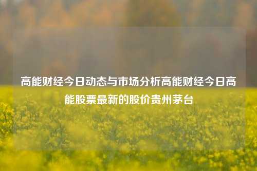 高能财经今日动态与市场分析高能财经今日高能股票最新的股价贵州茅台