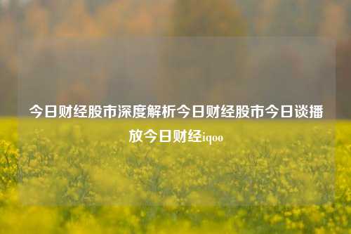 今日财经股市深度解析今日财经股市今日谈播放今日财经iqoo