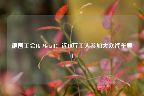 德国工会IG Metall：近10万工人参加大众汽车罢工