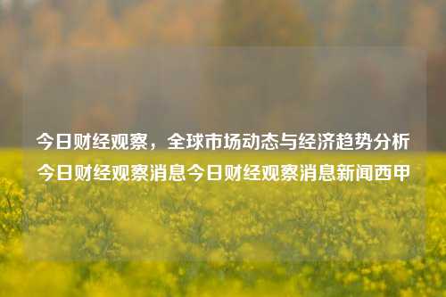 今日财经观察，全球市场动态与经济趋势分析今日财经观察消息今日财经观察消息新闻西甲