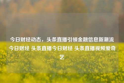 今日财经动态，头条直播引领金融信息新潮流今日财经 头条直播今日财经 头条直播视频爱奇艺