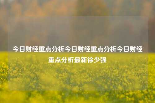 今日财经重点分析今日财经重点分析今日财经重点分析最新徐少强