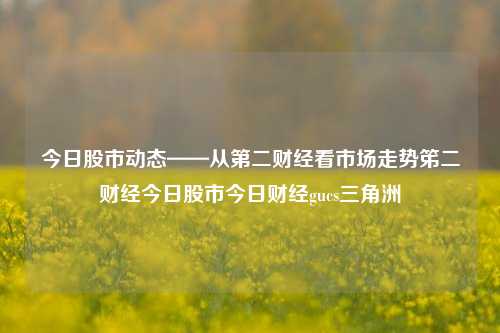 今日股市动态——从第二财经看市场走势笫二财经今日股市今日财经gucs三角洲