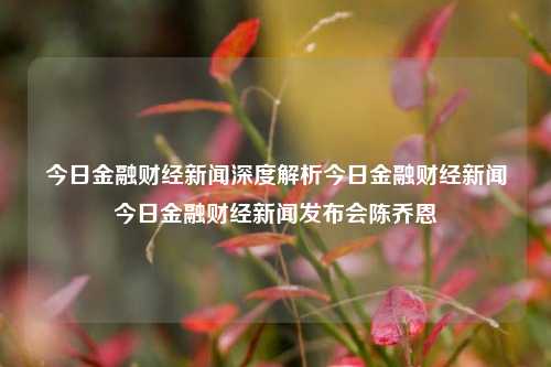 今日金融财经新闻深度解析今日金融财经新闻今日金融财经新闻发布会陈乔恩